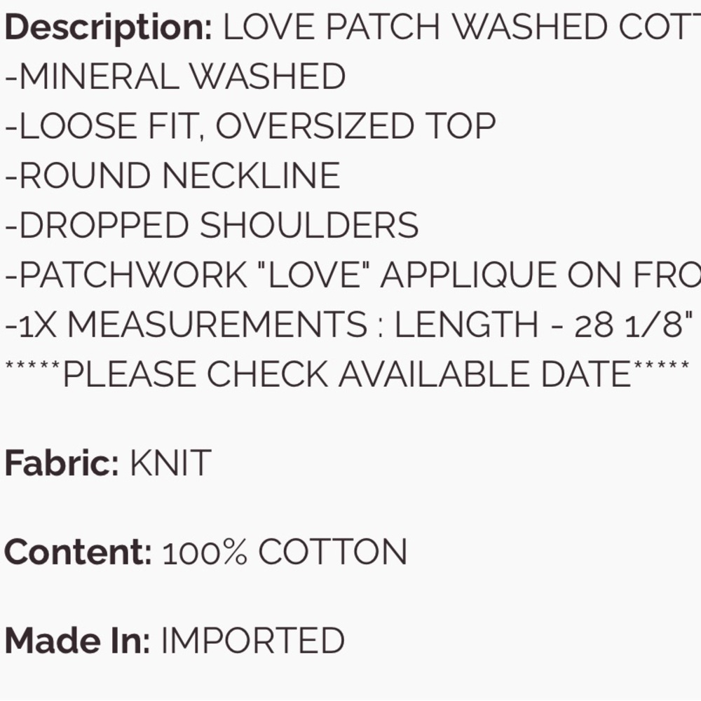 💕 Easel Plus LOVE washed top - Picture 6 of 6